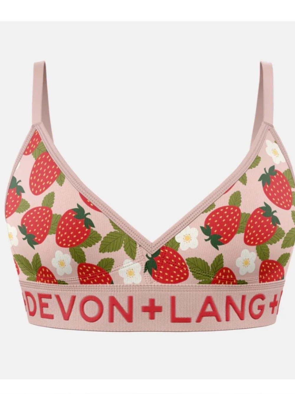 Devon and Lang Bria Strawberry Collection Bralette NWT Size S/M Pullover